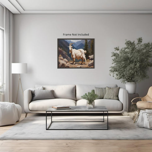 Posterizer 1 pcs- Mountain goat with a background of nature-Art for Animal Lovers- Gift for Men Women Entrepreneur Teens-Decor for Home & Office- ...