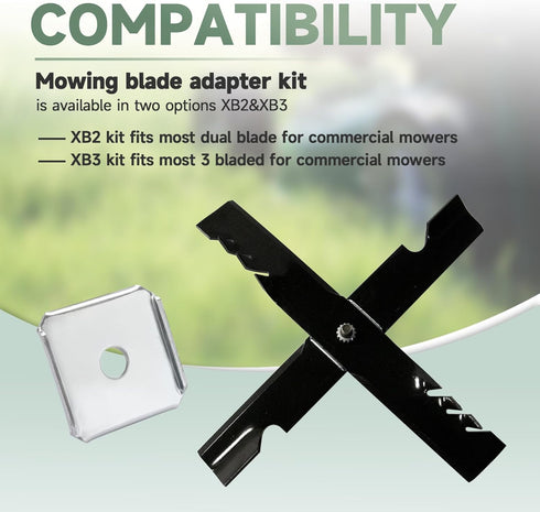 X-Blade Dual Mulching Blade Adapters Replacement Compatible with Standard Commercial Mower, Fits XB2 and XB3(Not Included X-Blades), 2 1/2? Wide, ...