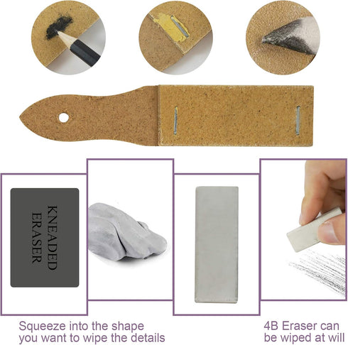 Tavolozza Drawing Art Pencils Set, 34 Pack Professional Drawing and Sketch Pencil Set in Soft-Sided Art Portfolio Storage Bags for Kids, Teens and...