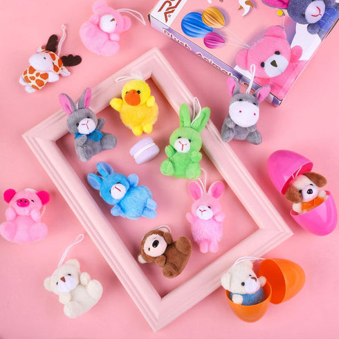 Ruisita 32 Pack Mini Plush Animals Toys Set, Jungle Animal Plush Toys Stuffed Animals Set for Easter Hunts, Basket Stuffers, Easter Party Favor, G...