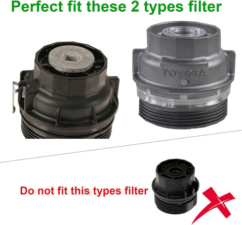 3mirrors Oil Filter Wrench, Oil Drain Tool Set Compatible with Toyota Lexus Scion Camry Tundra Highlander Sienna 2.0-5.7L Engine with 64mm Cartrid...