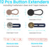 12PCS Button Extenders for Jeans, Pants Button Extender with a Tape Measure, Waist Extenders for Pants for Women Men, No Sewing Waistband Extensio...