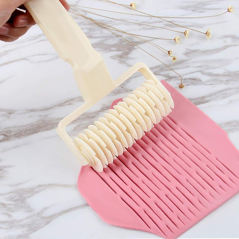 Lattice Roller Cutter, Pie Pizza Cookie Dough Roller Lattice Household Baking Pastry Tools(Plastic lattice cutter)...