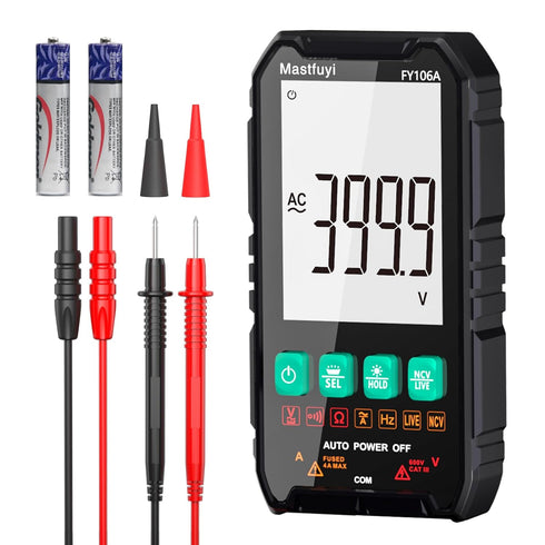 Multimeter Digital, Multi Tester NCV, Compact Intelligent Electrical Tester, Auto-Ranging, Overload Protection, True RMS 4000, Backlit LCD, AC/DC ...