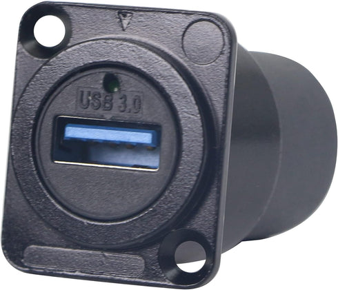 USB 3.0 D Panel Mount Solderless Connector USB 3.0 Female to Female Coupler Socket Pass Through Adapter Speed 5Gbps for Audio Video Optoelectronic...