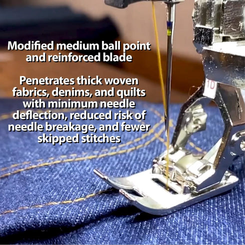 SCHMETZ Jean & Denim Sewing Machine Needles - Precision Needles for Heavy Fabric, Size 110/18, 5-Needle Cards, Pack of 5...