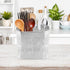 UPKOCH Stainless Steel Utensil Silverware Holder Organizer Drying Rack Basket Holder with Hooks Chopstick Holder for Dishwasher...