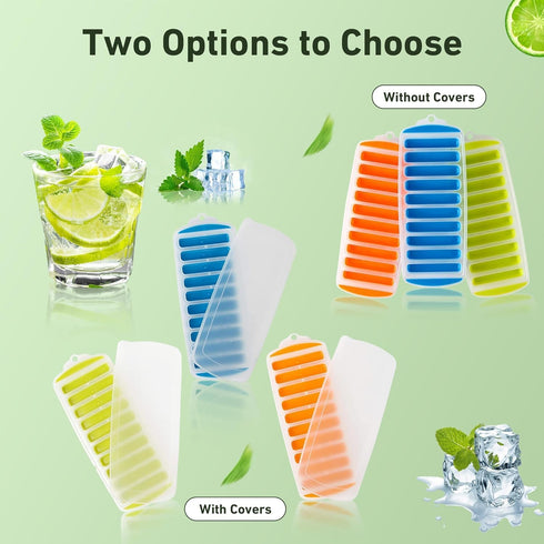 Water Bottle Silicone Ice Cube Tray by Lily's Home - 3-Piece Quick-Freeze Ice Trays with 10 Ice Cube Slots – Silicone Ice Cube Tray Set Makes 30 I...