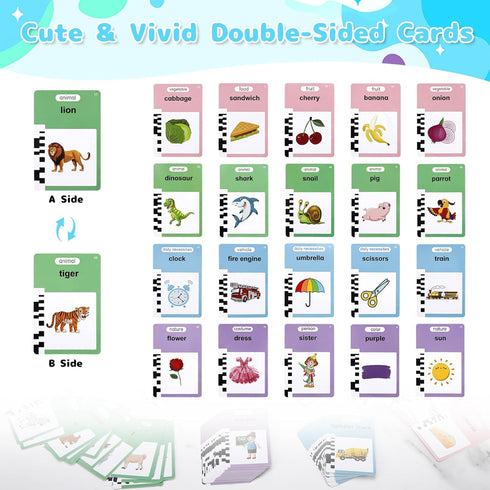 Sight Words Talking Flash Cards for 2 3 4 5 6 Year Old Boys Girls,Speech Therapy Toys Autism Toys Preschool Educational Toys...
