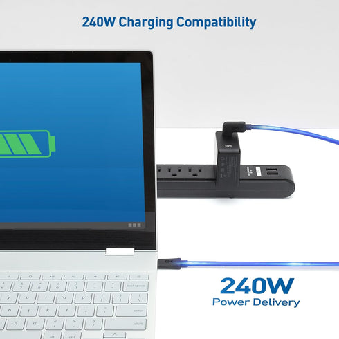 Cable Matters 20Gbps Right Angle USB C Cable 6ft, Support 8K 30Hz & 4K 120Hz Video, 240W Power Delivery, (90 Degree Right USB C Cable, Right Angle...