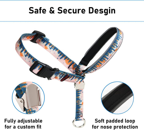 BARKLESS Dog Head Collar, Anti-Pulling Printed Head Halter with Leash, Gentle Head Harness with Adjustable Clip for Small Medium Large Dogs, Perfe...