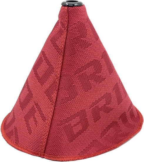 Universal Manual Red Canvas Shift Lever Knob Boot Dust Cover JDM Style Gear Shift Knob Collar Hyper Fabric...