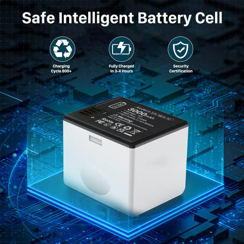 LCLEBM 1-Packs Rechargeable Batteries for Arlo Pro, Arlo Pro 2, 7.2V Upgraded 3000mAh Li-ion Replacement Camera Battery Packs VMA4400 A-1 A-1B A-1...