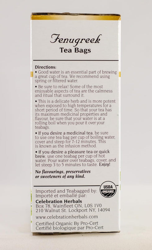 CELEBRATION HERBALS Fenugreek Seed Organic 24 Bag, 0.02 Pound...