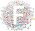 500PCS 4x7mm Acrylic Letter Beads F for Friendship Bracelets Jewelry Making, White Round Flat Acrylic with Colourful Alphabet Beads for DIY Crafts...