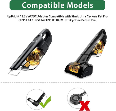 Charger Cord Power Supply for Shark VACMOP VM200 VM20026 VM200C VC200 UM200 UM205 VC205 Series 10.8V Li-ion Battery Pro Cordless Hard Floor Vacuum...
