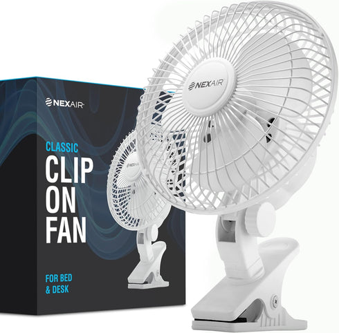 Air-Cooling 6-Inch Clip on Fan, 360° Rotation, Two Speed Portable Clip Fan With Strong Clamp Grip, Quiet Operating Desk Fan Made Of Durable Materi...