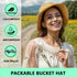 Waterproof Bucket Rain Hat, Outdoor Fishing Hat for Men Women Foldable Outdoor UV Protection Sun Hat Quick Dry Packable Hat for Summer Beach Fishi...