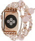 GEMEK Compatible With Apple Watch Band 38/40/41mm Rose Gold Women Pearl Bracelet Strap, Fashion Handmade Elastic Agate Replacement for iWatch Band...