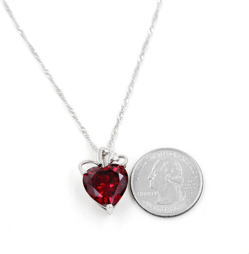 Uloveido Fashion Love Heart Crystal Pendant Valentines Birthday Necklace Silver Color N437...