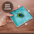 3dRose CST_211236_3 Peacock Feather on Turquoise Background Ceramic Tile Coaster (Set of 4)...