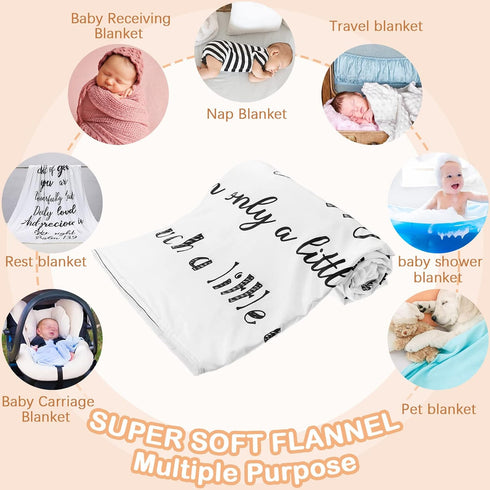 Christian Gift for Baby Plush Baby Blanket with Dotted Backing Baptism Blanket Scripture Quote Swaddle Bible Verse Blanket for Newborn Boy Girl Ch...