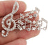 EVER FAITH Clear Austrian Crystal Elegant Musical Note Brooch...