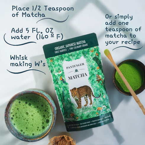 Organic Matcha Green Tea Powder | 3.5 OZ - 80 Servings | Latte & Smoothie Grade | Japanese - First Harvest - Stone Milled | By Pantenger...