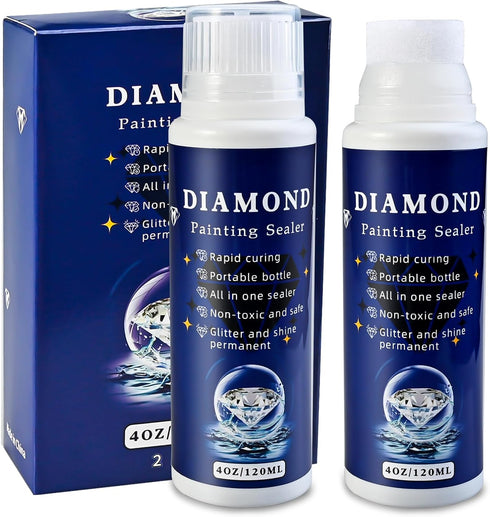 2-pack Diamond Painting Protectant Sealer Brightener(120ml*2), 8OZ Diamond Painting Accessories Glue for Diamond Painting and Puzzles, Diamond Art...