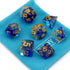 Blue Resin DND Dice Set Polyhedral D&D Dragon Dice for Dungeons and Dragons Gifts Pathfinder Shadowrun Role Playing Games-Navy Blue Clear Gold Fla...