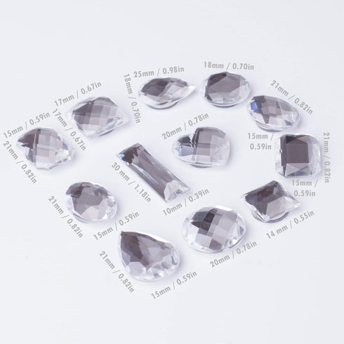 Clear Fridge Magnets 12-Pack – Elegant Gem Magnets – Aesthetic Magnetic Diamonds...