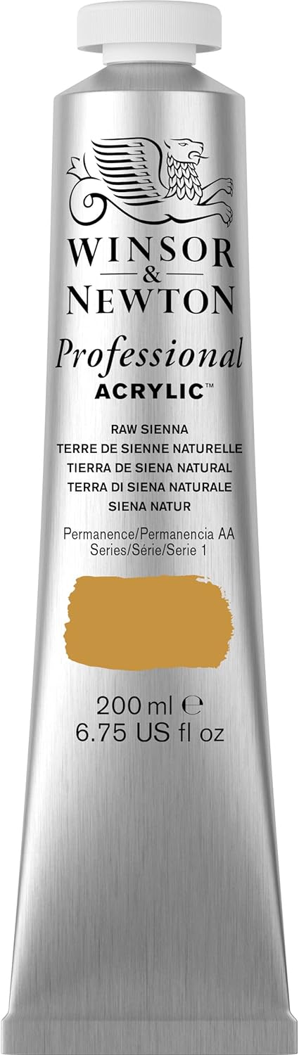 Winsor & Newton Professional Acrylic Paint, 200ml (6.75-oz) Tube, Raw Sienna...