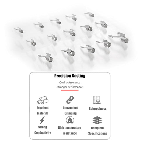 250pcs Non-Insulated Fork Terminals, Copper Fork Wire Connectors Terminals, AWG 22-16 16-14 14-12 12-10 Crimp Fork End Terminal, Tin-Plated Wire L...