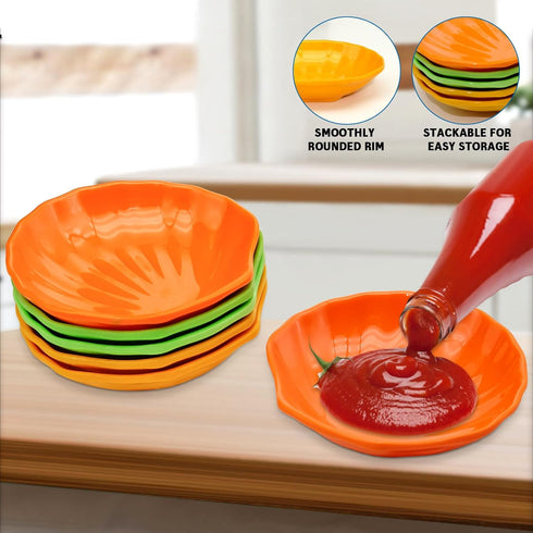 Dipping Sauce Bowls Set of 6, Small Condiment Serving Bowl for Side Dish, Unbreakable and Reusable Plastic Mini Colorful Seasoning Appetizer Snack...