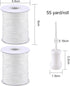 2 Roll Braided Nylon Lift Shade Cord with Wood Pendants, 55 Yards 1.8 mm Replacement Blind Cord String for Window Blinds, Roman Shades, Gardening,...