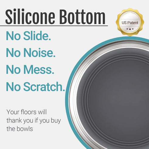 PEGGY11 Stainless Steel Metal Cat Bowls, Nonslip Rubber Bottom, Dishwasher Safe, Easy to Clean - 2 Pack, Each Holds 2 US Cup...