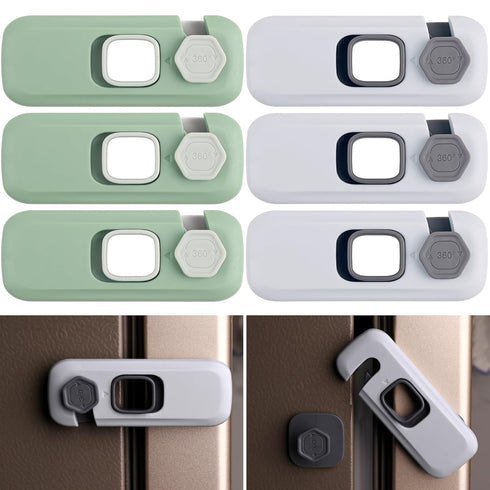 Sakolla Refrigerator Lock for Kids, 6 Pack Fridge Locks with Strong 3M Adhesives, Child Safety Locks for Doors, Cabinet, Drawers, Refrigerator, Ov...