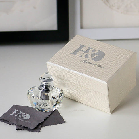H&D HYALINE & DORA H&D Crystal Glass Art Deco Vintage Style Perfume Bottles Empty Glass Refillable 2ML...