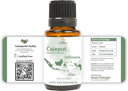 Cajeput Essential Oil (15ml) - Direct from Central Java, Indonesia - Essential Oils for Diffusers Aromatherapy; Essential Oils for Body; Massage O...