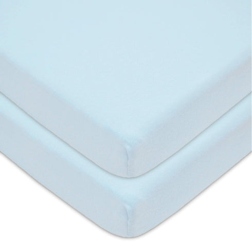 American Baby Company 2 Pack 100% Natural Cotton Fitted Pack and Play Sheets 39" x 27" - Soft & Breathable Pack N Play Sheets for Playard & Mini C...