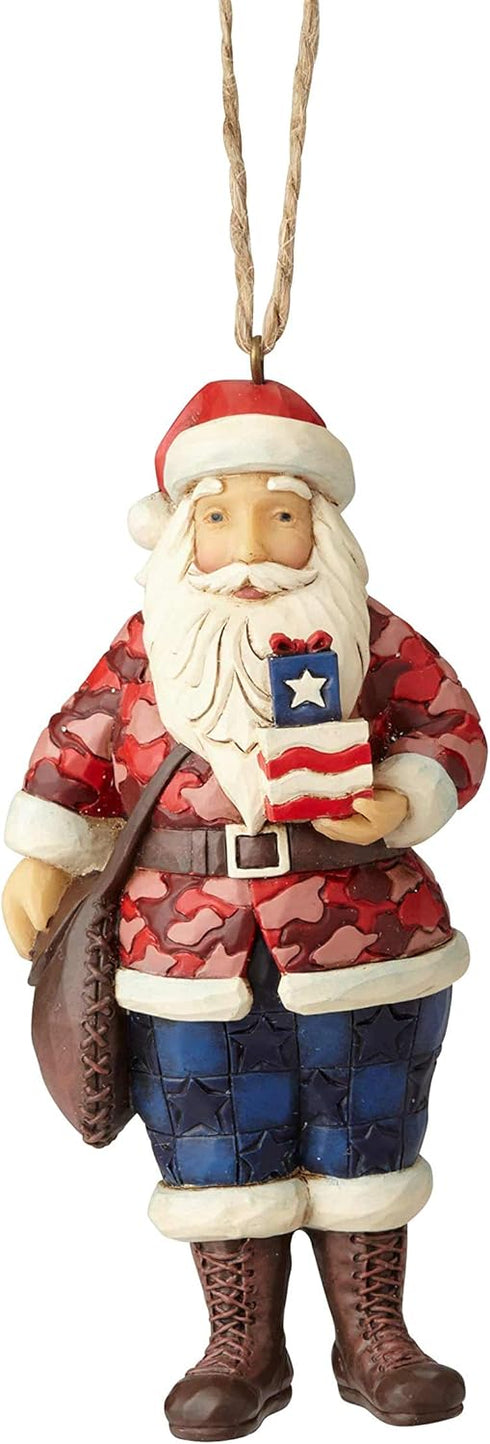Enesco Jim Shore Heartwood Creek 6001502 Camouflage Santa Ornament...