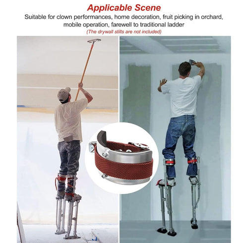 2Pcs Leg Band Strap, Adjustable Nylon Drywall Stilt Ankle Straps with Aluminum Alloy Buckle, Leg Band Straps Stilts Loop Replacement Accessories f...