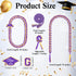17 Pcs Graduation Leis and Graduation Cords 2024 Braided Necklace Adjustable Graduation Gift for Student Graduation Gifts Party Supplies (Purple)...