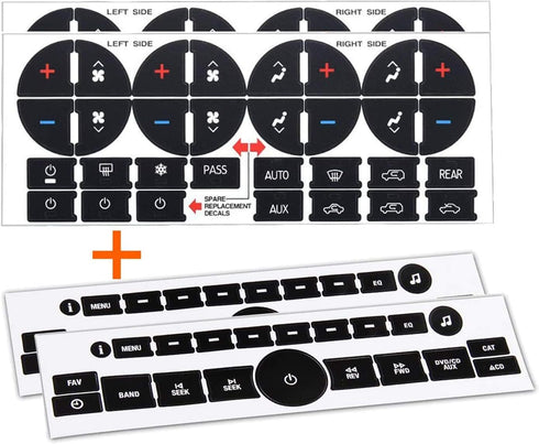 4PCS Replacement AC Control Dash Button Stickers for SUV Truck...