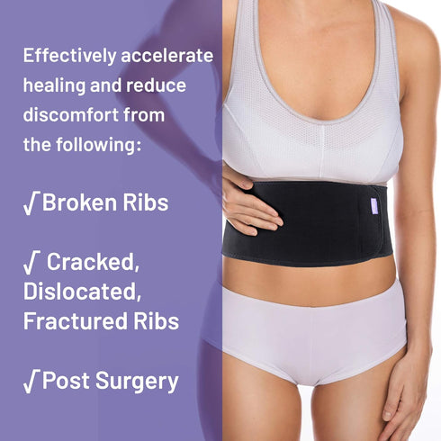 Everyday Medical Broken Rib Brace for Men and Women - Bamboo Charcoal Rib Support Compression Brace - accelerates The Healing of Cracked, Dislocat...