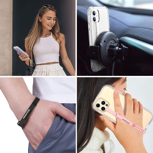 2 PCS Silicone Phone Strap Cell Phone Grip Loop Elastic Stretching Band Hand Finger Holder Secure Slim Universal for Galaxy & iPhone Case Most Sma...