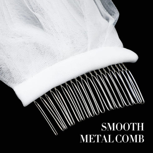 Wedding Veil Comb Elegent Lace Appliques Wedding Veil Crystal Beaded With Comb, White Headpiece Bridal Shower, Bridesmaid Favors...