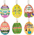 Anditoy 30 PCS Easter Wooden Hanging Ornaments Unfinished Wood Slices Eggs Easter Crafts for Kids DIY Easter Decorations Party Supplies Decor...