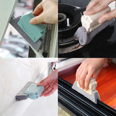 Groove Gap Cloth Window Door Track Multifunctional Cleaning Brush Color: Beige/Gray/Blue (Random Color Matching)3PCS...
