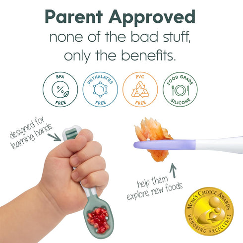 NumNum Baby Spoons Set, Silicone Pre-Spoon GOOtensils for Kids Aged 6+ Months - First Stage, Baby Led Weaning (BLW), Teething Spoon - Travel Case ...